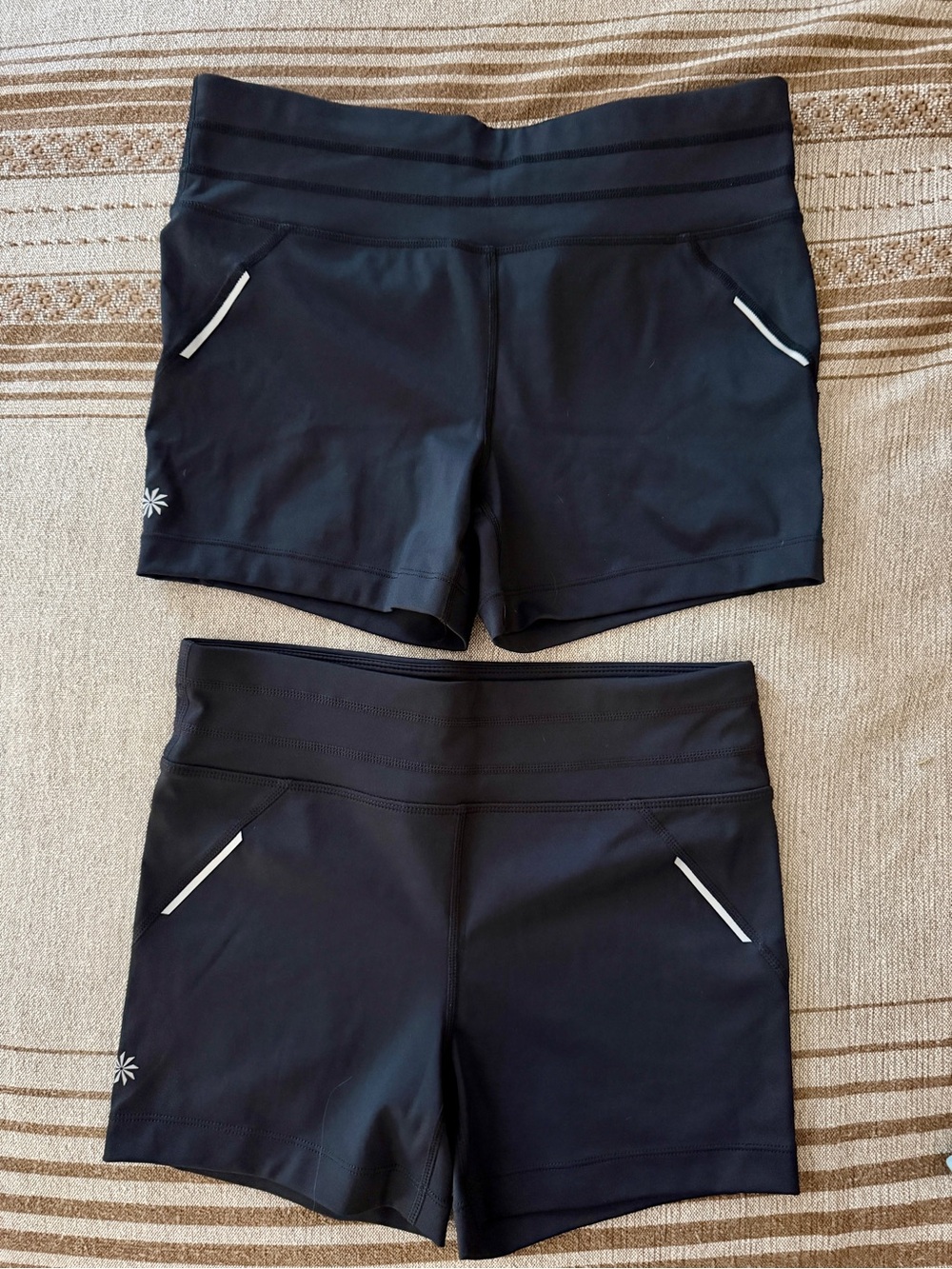 2 Pair Athleta Black Running Shorts Size Medium